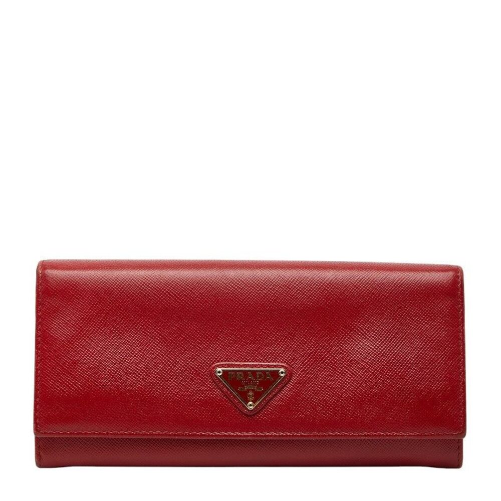 Prada Triangle Logo Plate Long Wallet